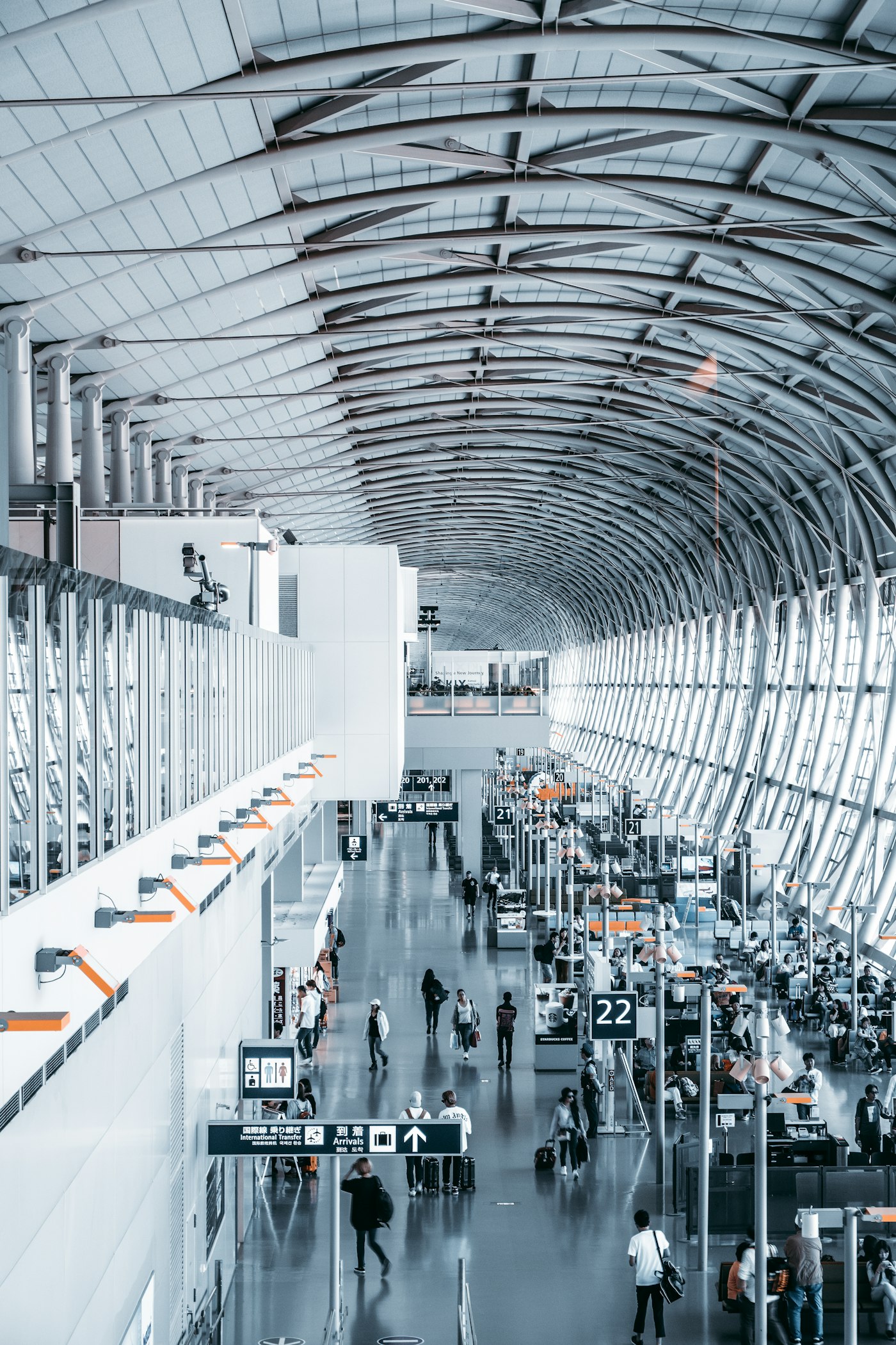 Modern airport terminal interior